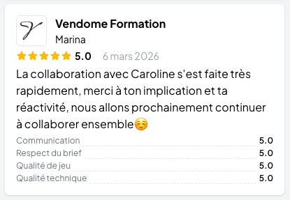Avis client UGC : Vendome Formation, 5 sur 5